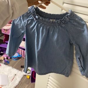 Jean off the shoulder blouse